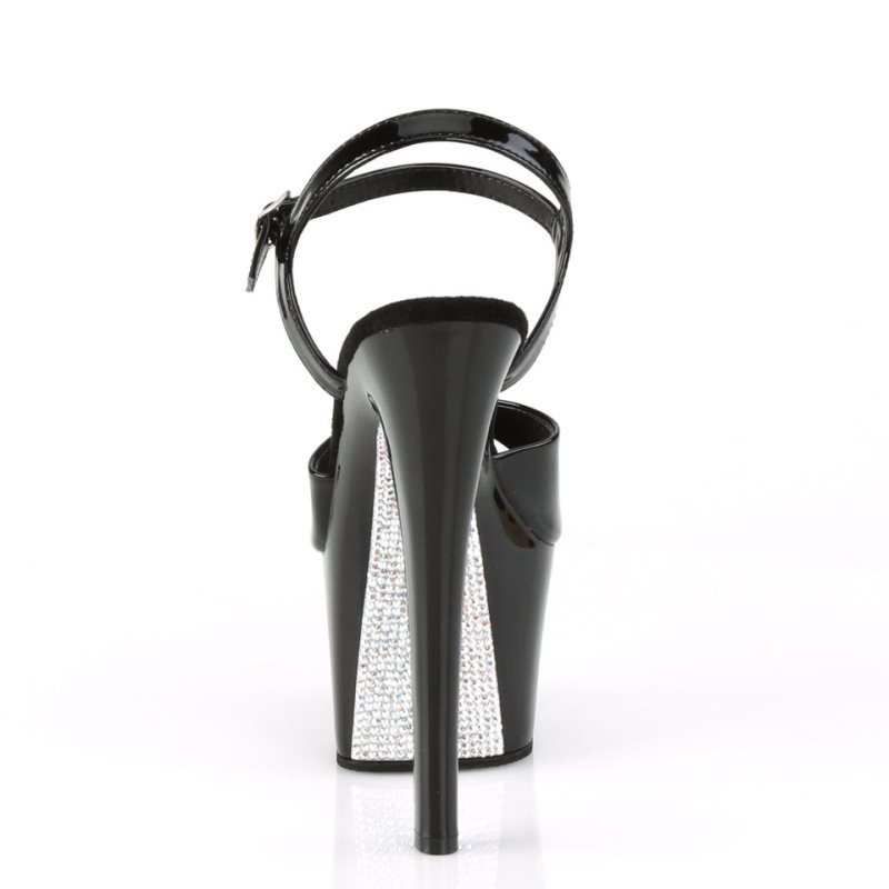 Pleaser Sky-309CRS Hakken Dames Zwart Zilver | BELGIE BERCYBTP