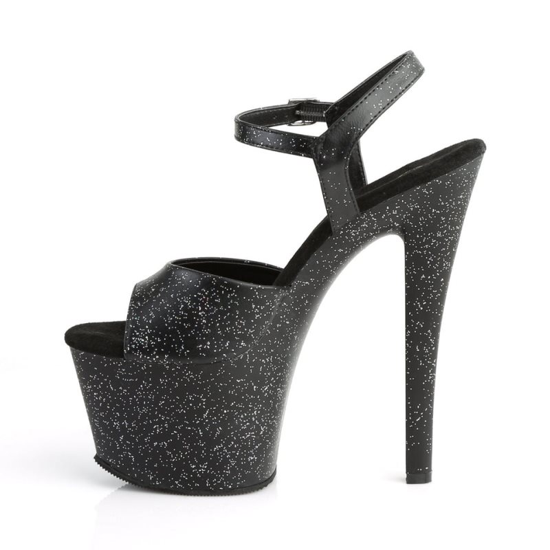 Pleaser Sky-309MMG Vegan Leather Hakken Dames Zwart | BELGIE BEZUVABI