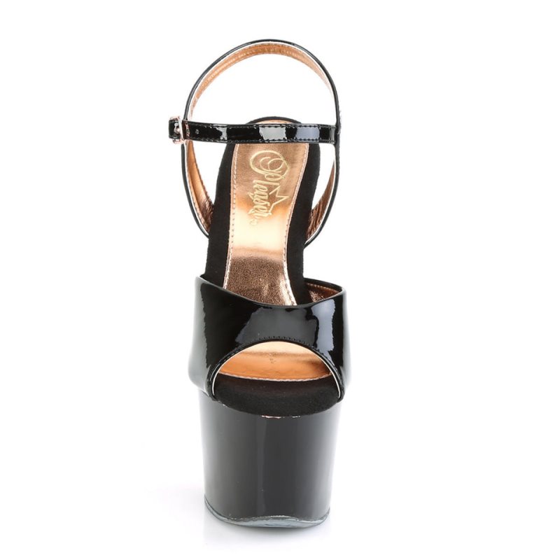 Pleaser Sky-309TT Hakken Dames Zwart Roze Goud | BELGIE BEOAQULY