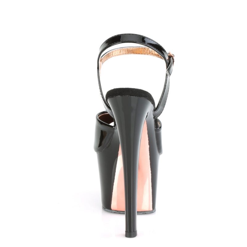Pleaser Sky-309TT Hakken Dames Zwart Roze Goud | BELGIE BEOAQULY