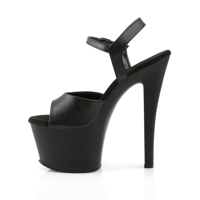 Pleaser Sky-309 Vegan Leather Hakken Dames Zwart | BELGIE BENTUIPJ