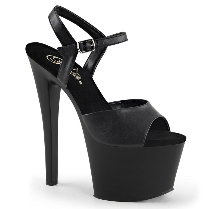 Pleaser Sky-309 Vegan Leather Hakken Dames Zwart | BELGIE BENTUIPJ