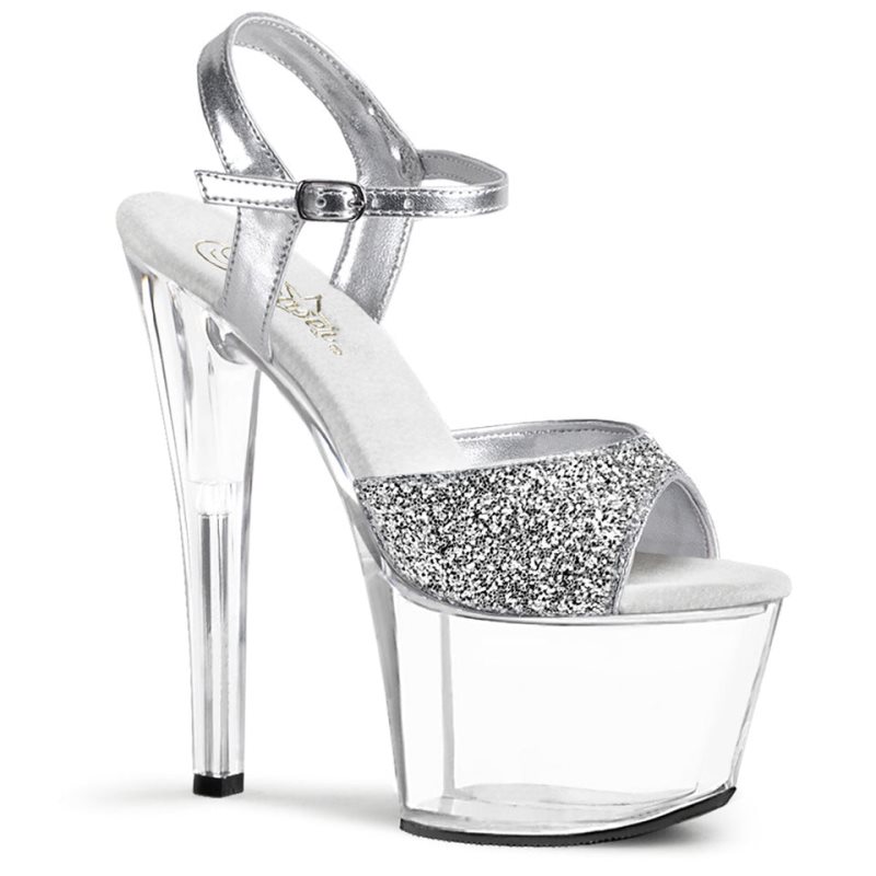 Pleaser Sky-310 Hakken Dames Zilver | BELGIE BEIDXRSV