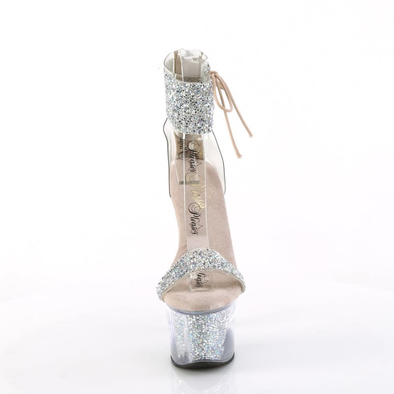 Pleaser Sky-327RSI Hakken Dames Zilver Beige Zilver | BELGIE BEMGKETR