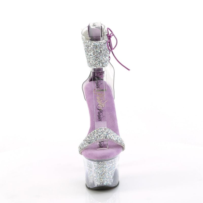 Pleaser Sky-327RSI Hakken Dames Zilver Paars | BELGIE BEEFKOCP