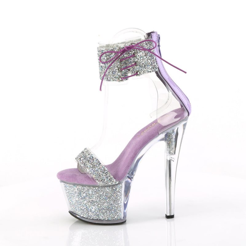 Pleaser Sky-327RSI Hakken Dames Zilver Paars | BELGIE BEEFKOCP