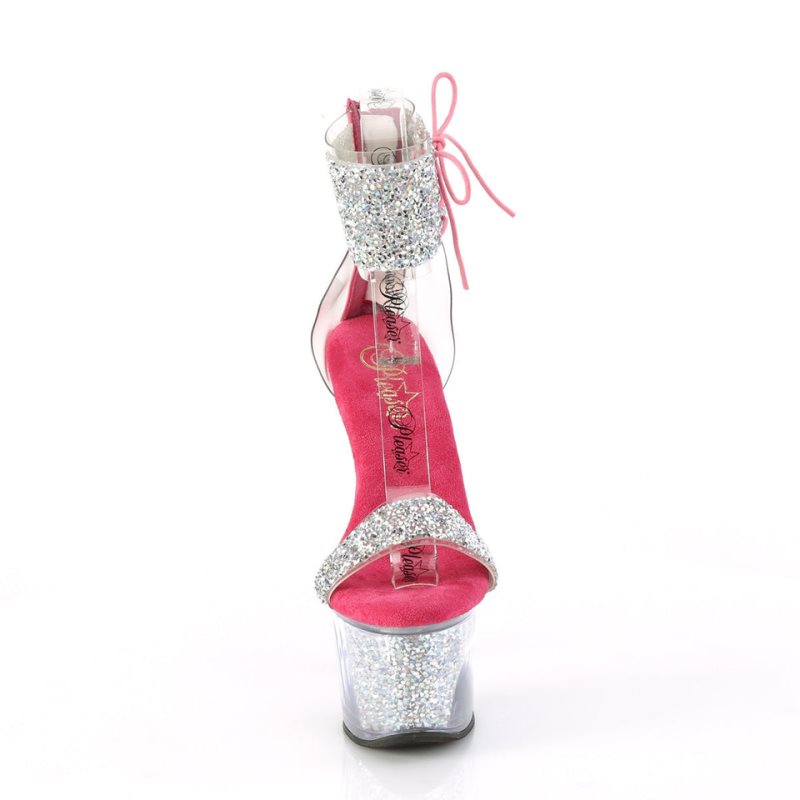 Pleaser Sky-327RSI Hakken Dames Zilver Roze | BELGIE BEWELYKZ