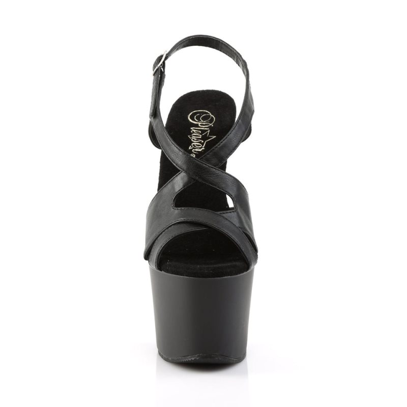 Pleaser Sky-330 Vegan Leather Hakken Dames Zwart | BELGIE BEHXCWNB