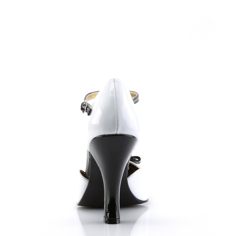 Pleaser Smitten-10 Hakken Dames Wit Zwart | BELGIE BEUXESZN