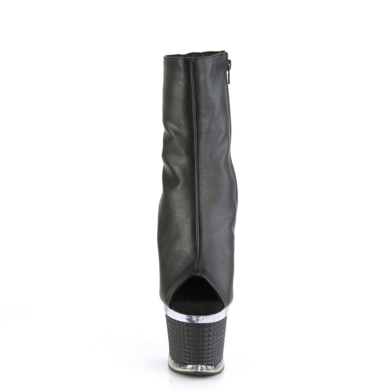 Pleaser Spectator-1012 Vegan Leather Laarzen Dames Zwart | BELGIE BEBMTGNY