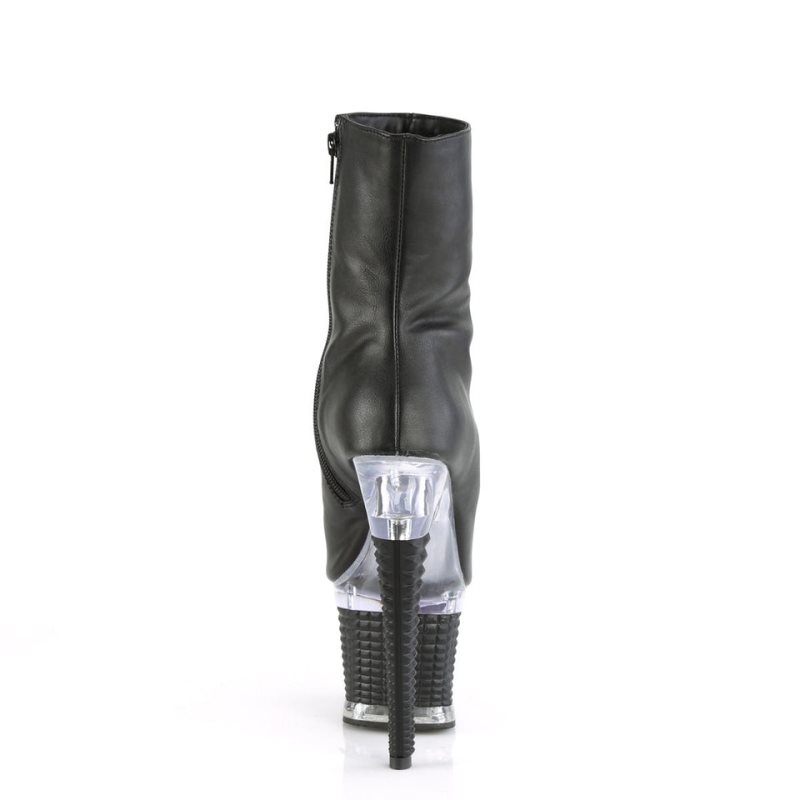 Pleaser Spectator-1012 Vegan Leather Laarzen Dames Zwart | BELGIE BEBMTGNY