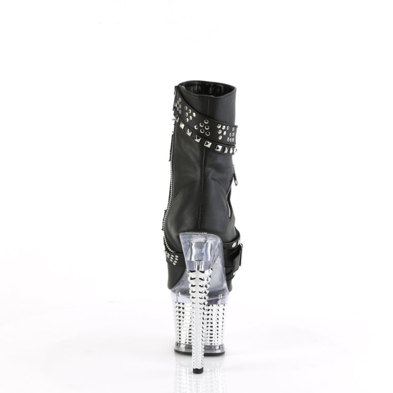 Pleaser Spectator-1015 Vegan Leather Laarzen Dames Zwart | BELGIE BESMAKPL