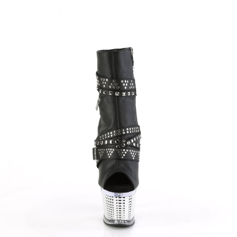 Pleaser Spectator-1015 Vegan Leather Laarzen Dames Zwart | BELGIE BESMAKPL