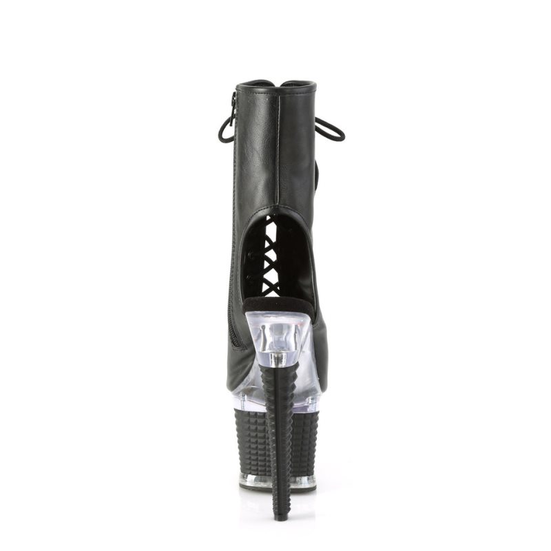 Pleaser Spectator-1016 Vegan Leather Laarzen Dames Zwart | BELGIE BEMWFTHD