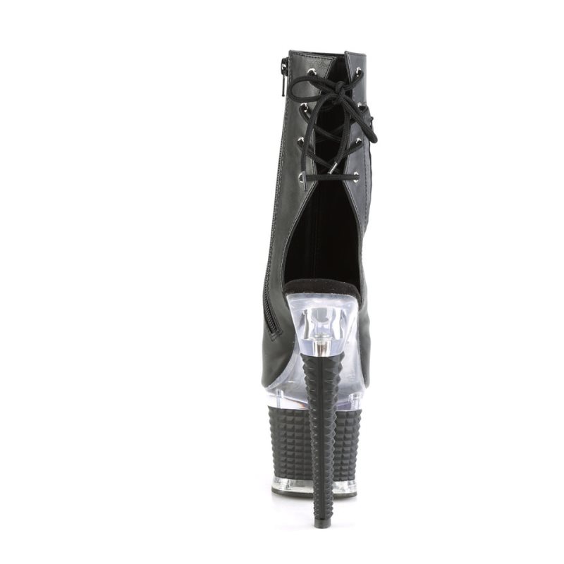 Pleaser Spectator-1018 Vegan Leather Laarzen Dames Zwart | BELGIE BEPFMSBQ