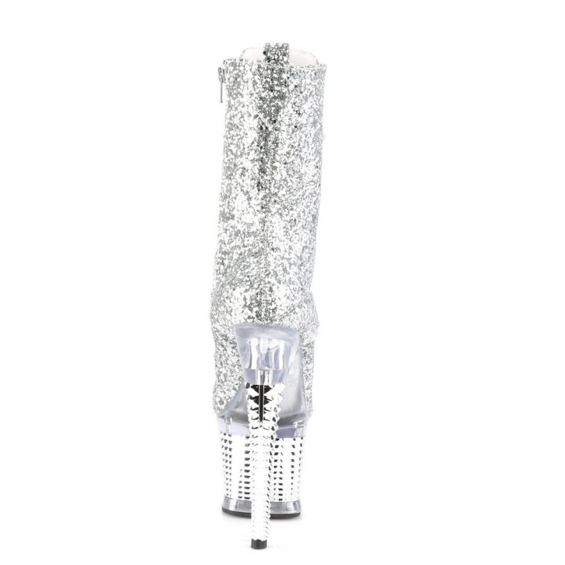 Pleaser Spectator-1040G Laarzen Dames Zilver | BELGIE BEZLFNYO