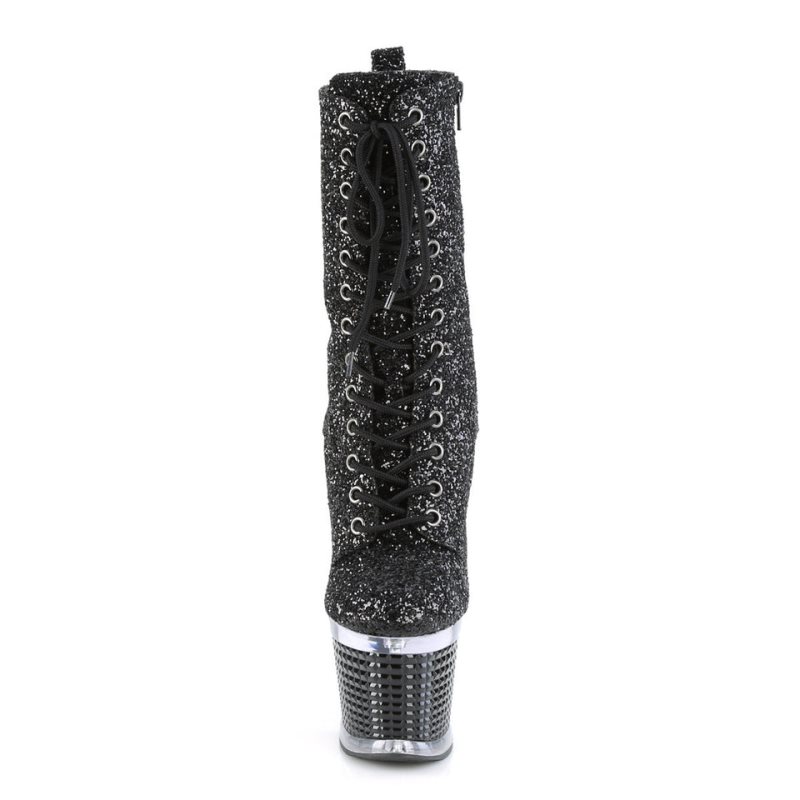 Pleaser Spectator-1040G Laarzen Dames Zwart | BELGIE BECPRUDY