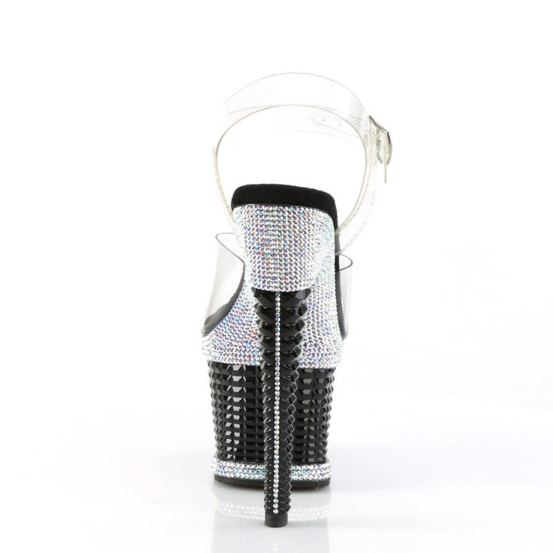 Pleaser Spectator-708RS Hakken Dames Zwart | BELGIE BEXNUCPH