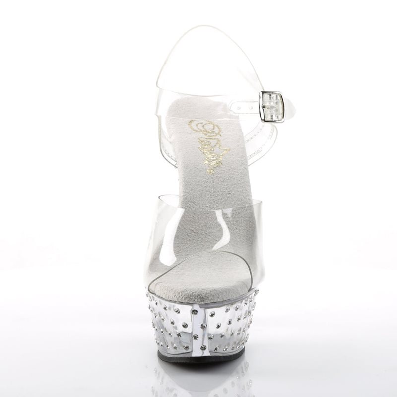 Pleaser Stardust-608 Hakken Dames Clear | BELGIE BEGBUWKZ