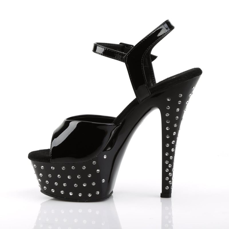 Pleaser Stardust-609 Hakken Dames Zwart | BELGIE BELIDZNM