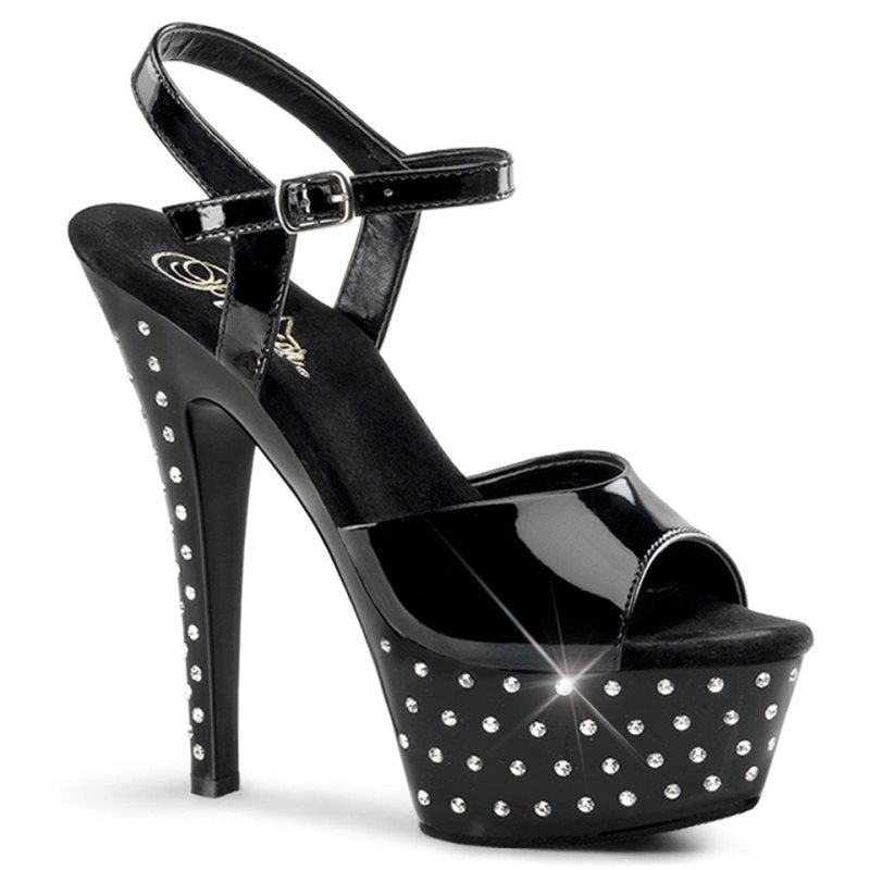 Pleaser Stardust-609 Hakken Dames Zwart | BELGIE BELIDZNM