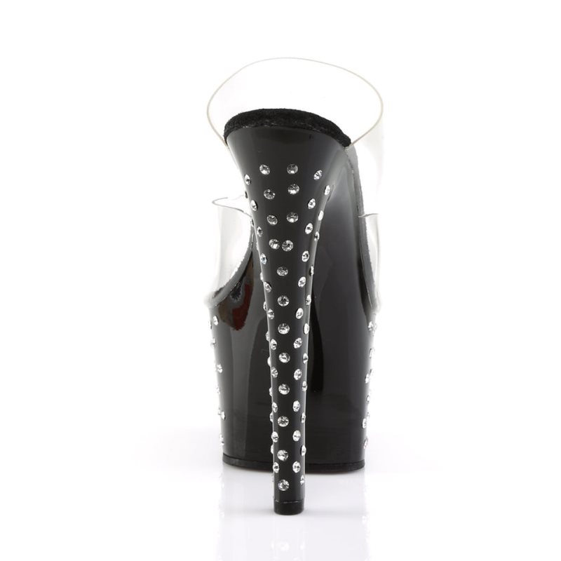 Pleaser Stardust-702 Badslippers Plateauzool Dames Zwart | BELGIE BETISEZN