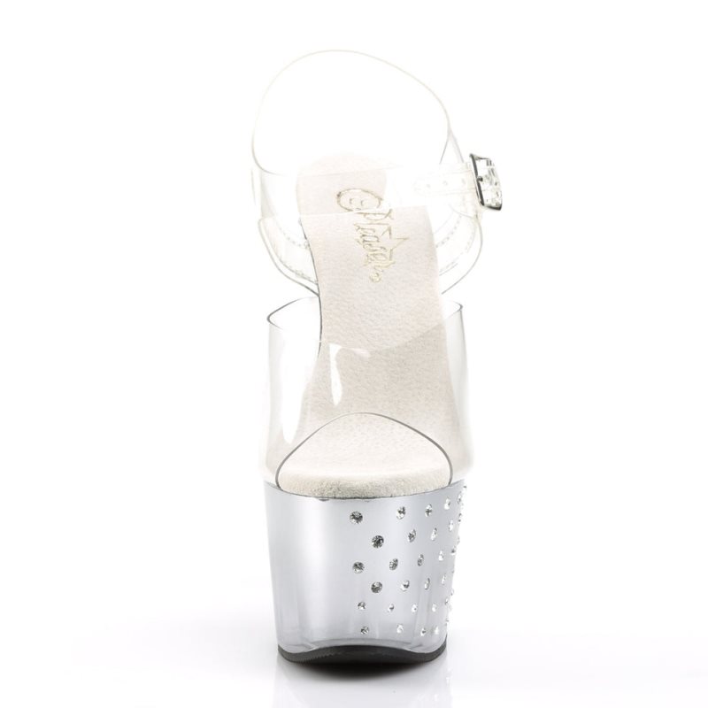 Pleaser Stardust-708T Hakken Dames Zilver | BELGIE BEIPMKXZ