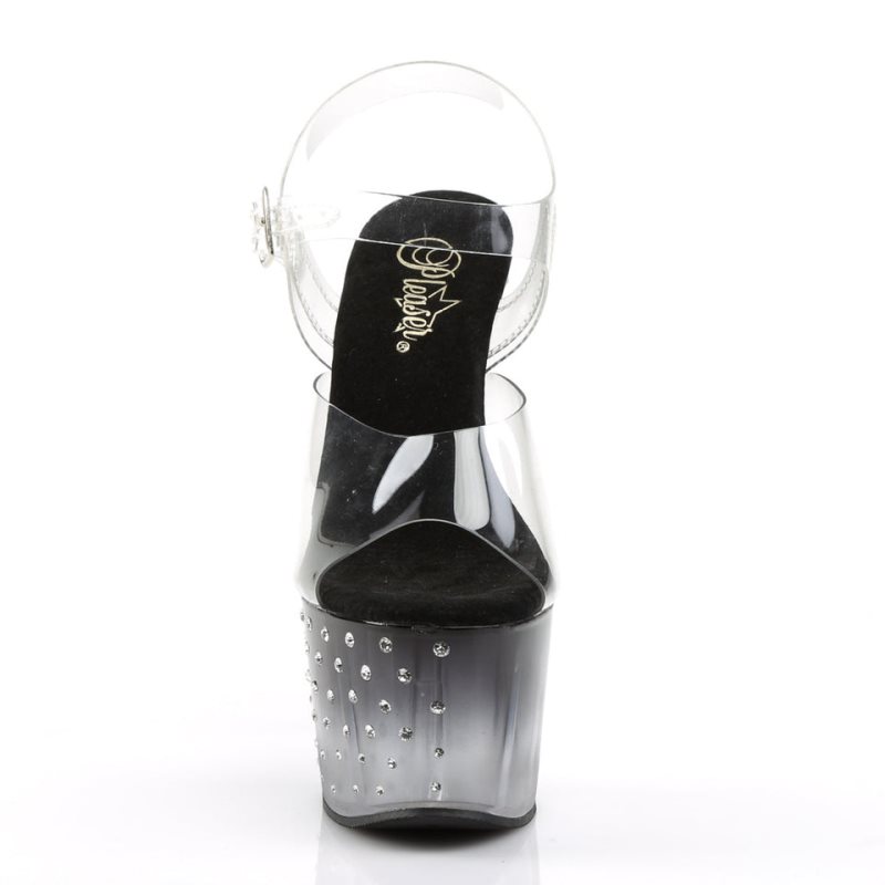 Pleaser Stardust-708T Hakken Dames Zwart | BELGIE BEVSHRTX