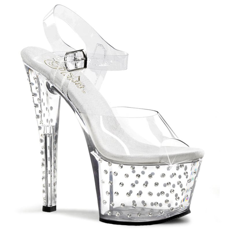 Pleaser Stardust-708 Hakken Dames Clear | BELGIE BEWBFIKR