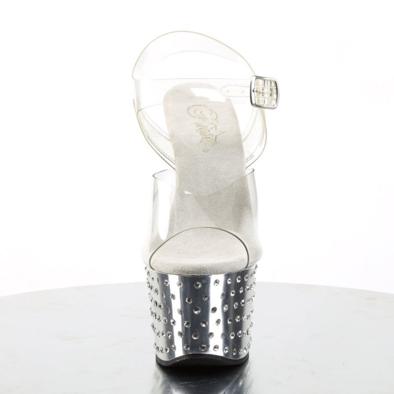 Pleaser Stardust-708 Hakken Dames Zilver | BELGIE BEHPGDTN
