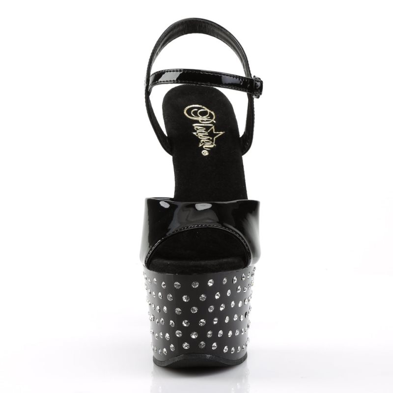 Pleaser Stardust-709 Hakken Dames Zwart | BELGIE BEVAMFEY