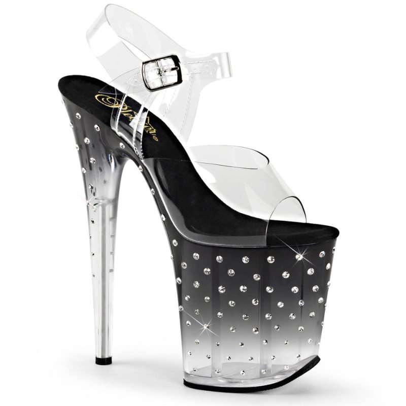 Pleaser Stardust-808T Hakken Dames Zwart | BELGIE BESNPAZV