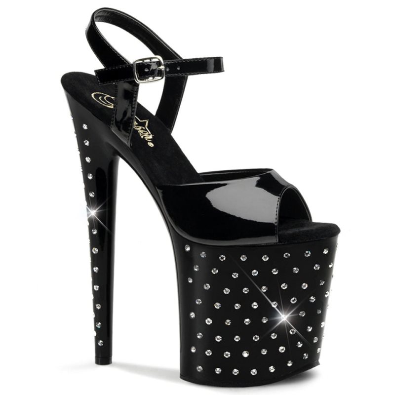 Pleaser Stardust-809 Hakken Dames Zwart | BELGIE BEVNALSC
