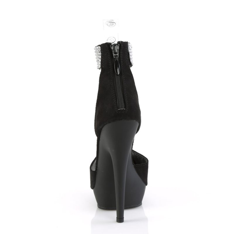 Pleaser Sultry-625 Suede Hakken Dames Zwart | BELGIE BEKHREPX