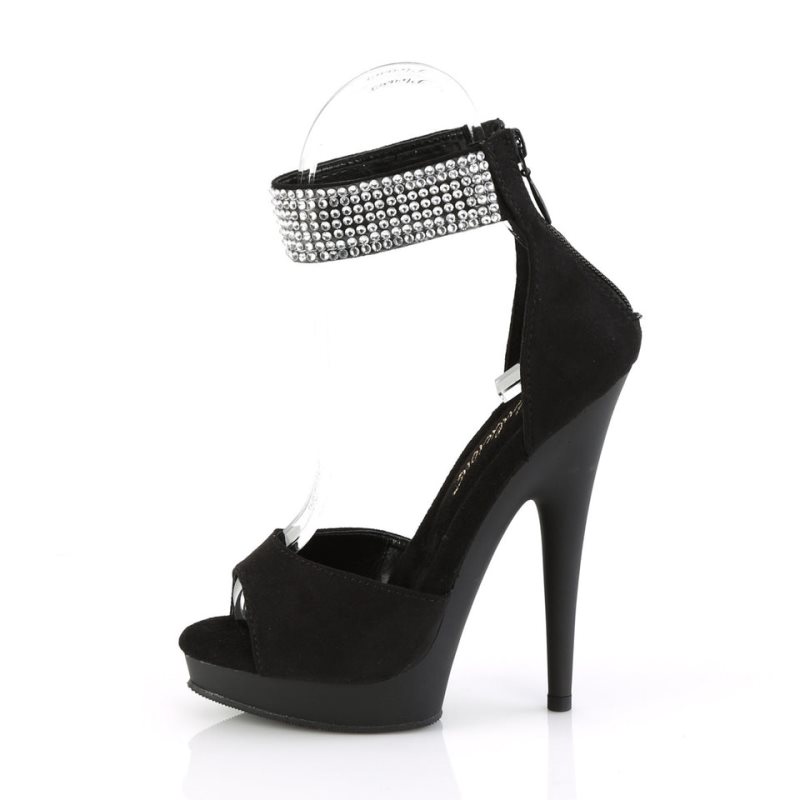 Pleaser Sultry-625 Suede Hakken Dames Zwart | BELGIE BEKHREPX
