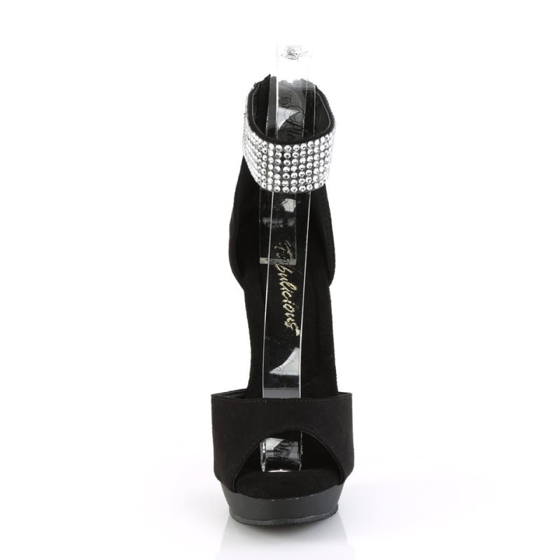 Pleaser Sultry-625 Suede Hakken Dames Zwart | BELGIE BEKHREPX