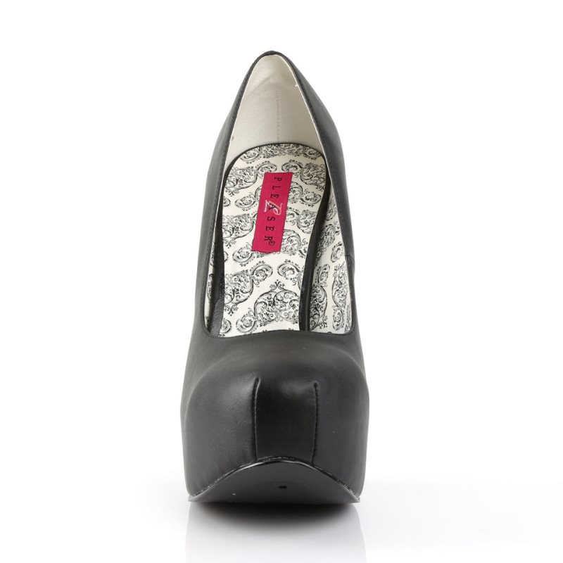 Pleaser Teeze-06W Vegan Leather Hakken Dames Zwart | BELGIE BEIFMRXB
