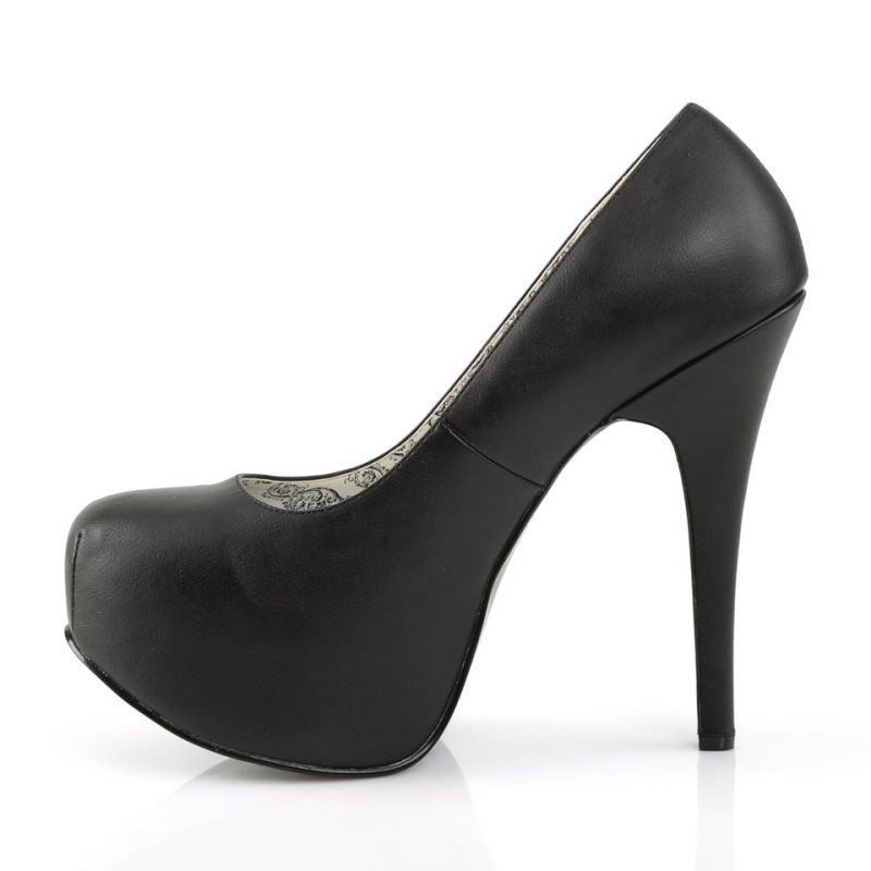 Pleaser Teeze-06W Vegan Leather Hakken Dames Zwart | BELGIE BEIFMRXB