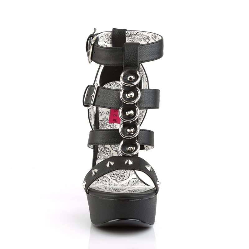 Pleaser Teeze-42W Vegan Leather Hakken Dames Zwart | BELGIE BEACEHKB