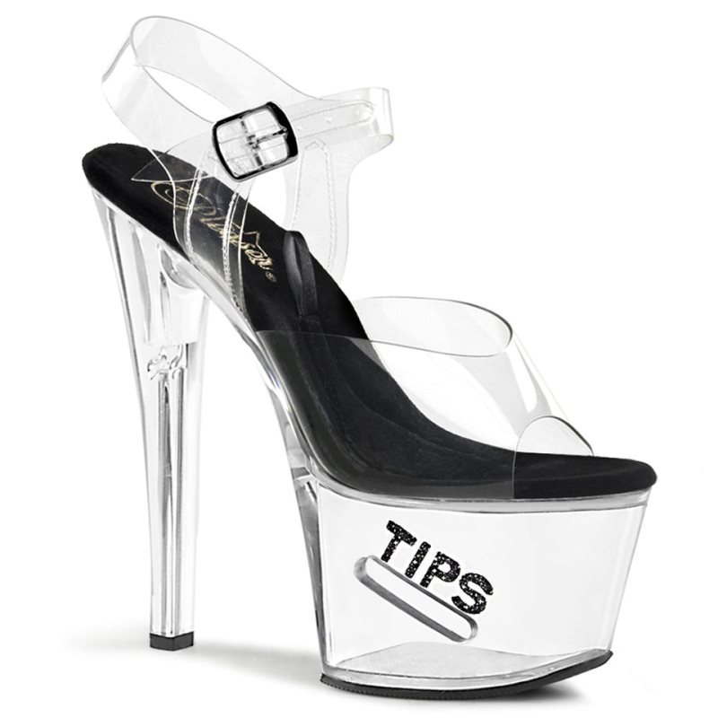Pleaser Tipjar-708-5 Hakken Dames Zwart | BELGIE BELRVNHE