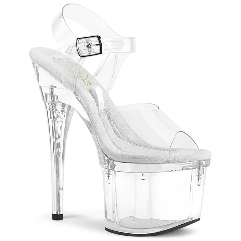 Pleaser Treasure-708EST Hakken Dames Clear | BELGIE BETXZAMK