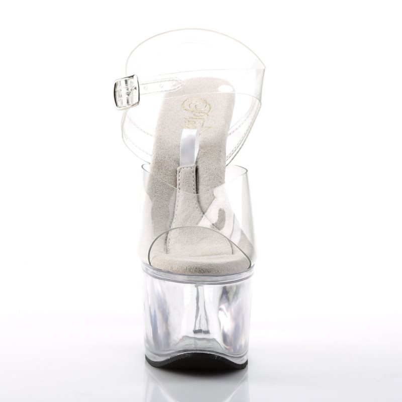 Pleaser Treasure-708 Hakken Dames Clear | BELGIE BEGAKISQ