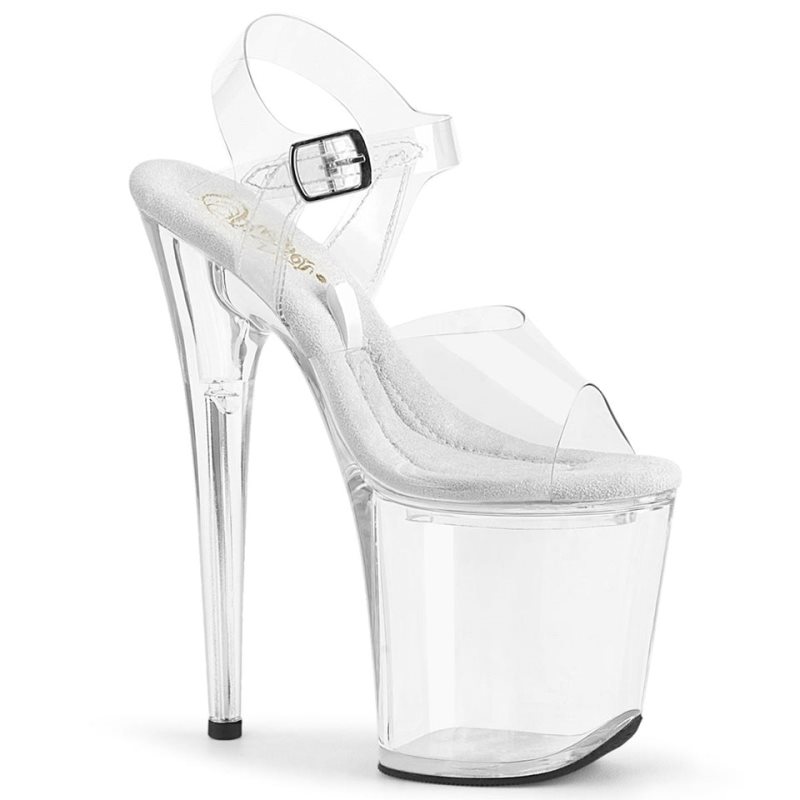 Pleaser Treasure-808FLA Hakken Dames Clear | BELGIE BEIFDWSJ