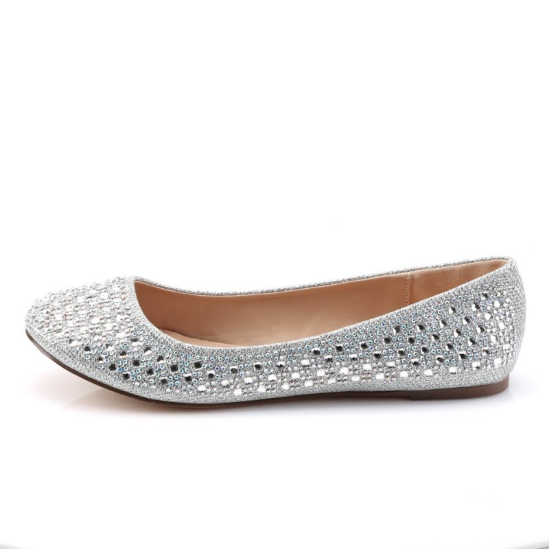 Pleaser Treat-06 Ballerinas Dames Zilver | BELGIE BEUVPBNM