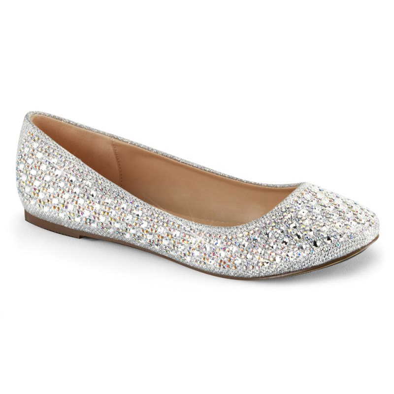 Pleaser Treat-06 Ballerinas Dames Zilver | BELGIE BEUVPBNM