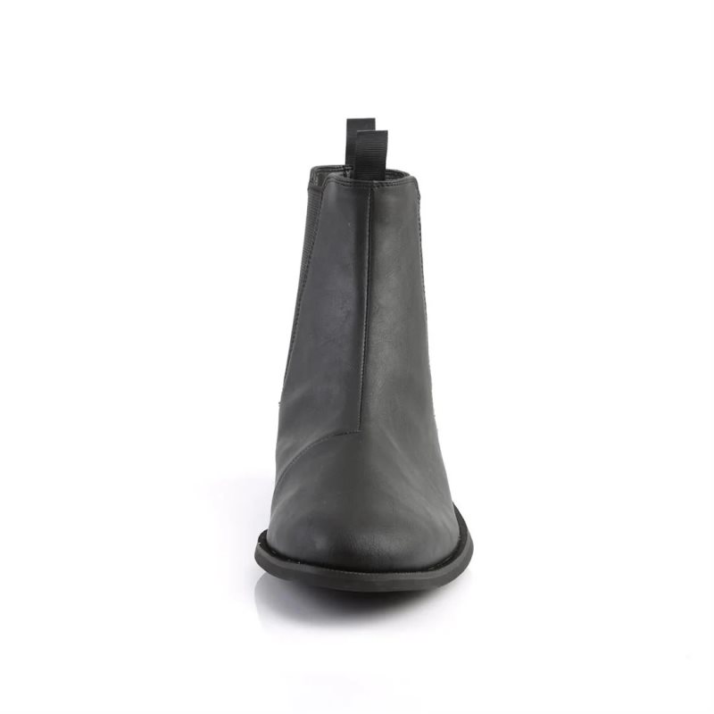 Pleaser Trooper-12 Vegan Leather Chelsea Laarzen Heren Zwart | BELGIE BEFIKPNX
