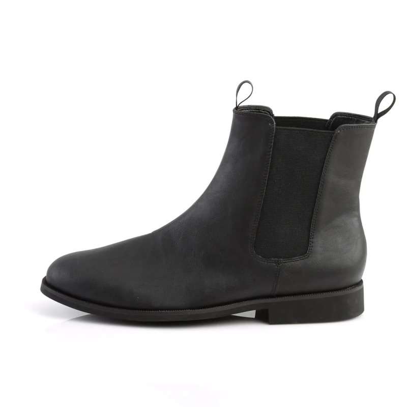 Pleaser Trooper-12 Vegan Leather Chelsea Laarzen Heren Zwart | BELGIE BEFIKPNX