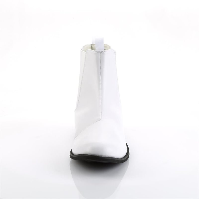 Pleaser Trooper-12 Vegan Leather Chelsea Laarzen Heren Wit | BELGIE BEGMSBHT