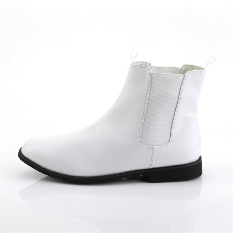 Pleaser Trooper-12 Vegan Leather Chelsea Laarzen Heren Wit | BELGIE BEGMSBHT
