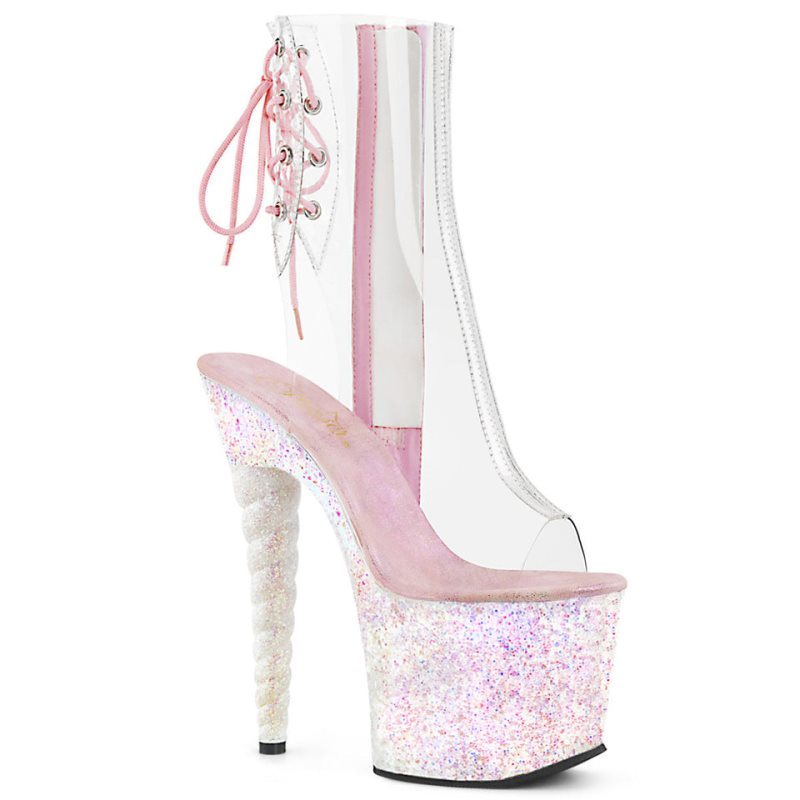 Pleaser Unicorn-1018C Laarzen Dames Wit | BELGIE BEXKUIZB